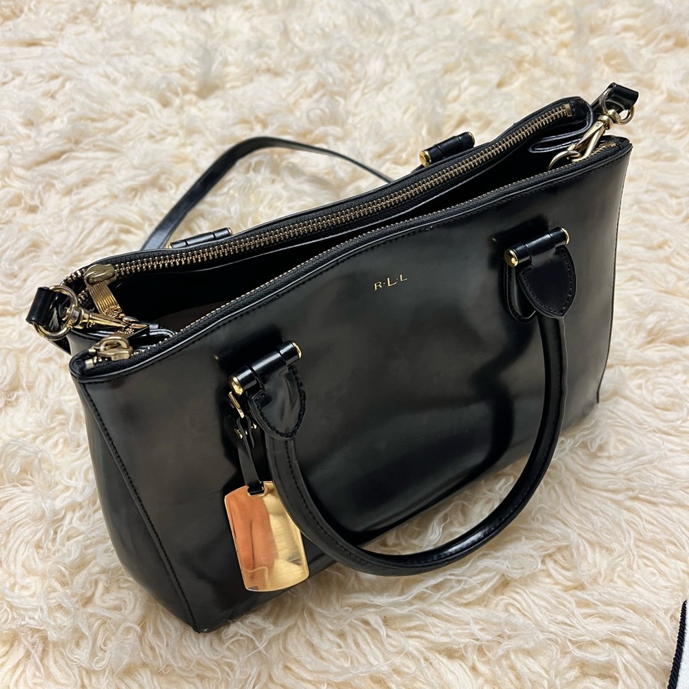 Ralph Lauren double zip black bag